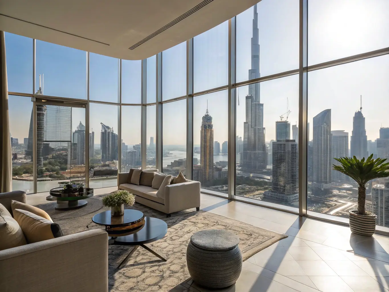 An image of a modern apartment interior in Dubai, highlighting stylish furnishings and a comfortable living space, representing the ideal rental property.